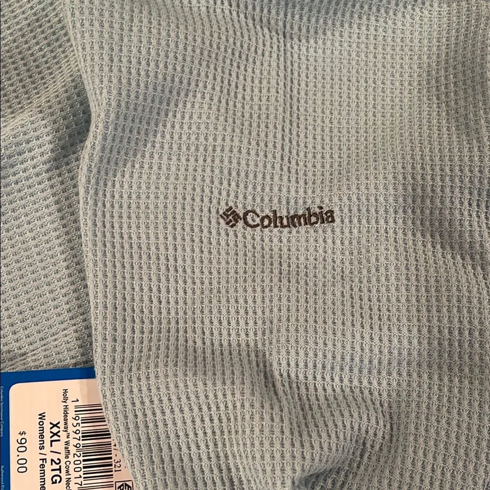 NWT Light Blue Textured Cowl Neck Columbia Active Women’s Top Size XXL - Picture 6 of 9